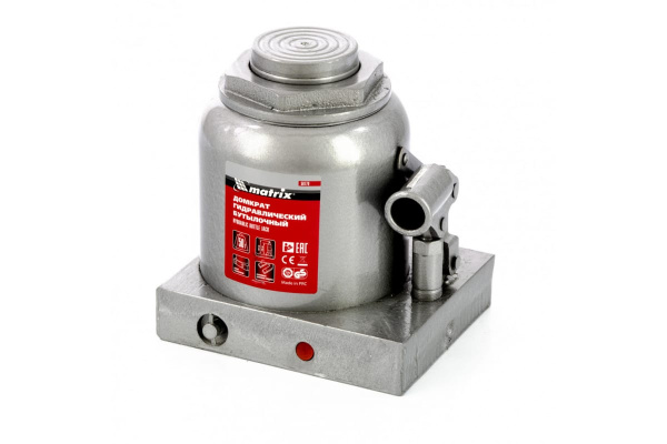 Гидравлический бутылочный домкрат MATRIX 50 т, h подъема 236–356 мм 50779