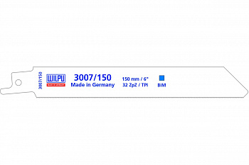 Полотно по металлу 3007/150 Bi-metall (5 шт; 150х19х0.9 мм; 130 мм; 32 TPI) WILPU 1411500005