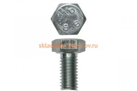 Болт с шестигранной головкой Kraftool DIN 933, класс прочности 8.8, оцинкованный, M16x45мм, 50шт 303074-16-045