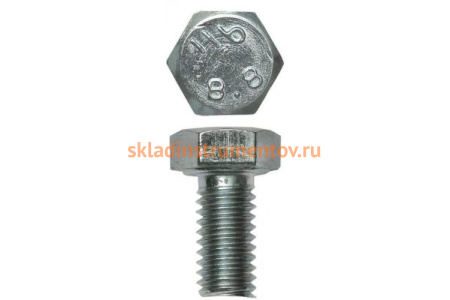 Болт с шестигранной головкой Kraftool DIN 933, класс прочности 8.8, оцинкованный, M16x45мм, 50шт 303074-16-045