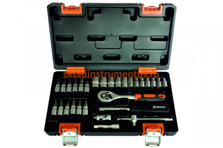 Набор инструментов 1/4 дюйма, CrV, пластиковый кейс 29 предмета Вихрь 73/6/7/1