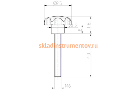 Звездообразная рукоятка KIPP K0155.406X40