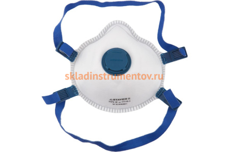 Полумаска фильтрующая Professional (коническая; клапан; многослойная; класс защиты FFP3) Stayer 11110-3