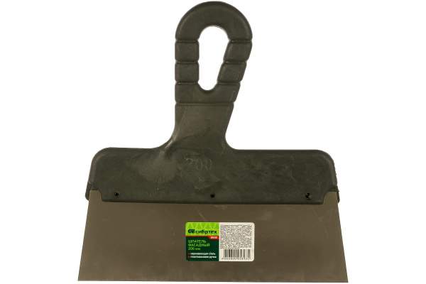 Шпатель фасадный из нержавеющей стали, 200 мм, пластмассовая ручка СИБРТЕХ 85438