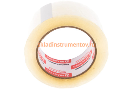 Клейкая лента BRAUBERG 48 мм х 100 м, упаковочная, прозрачная, 45 мкм, 221109