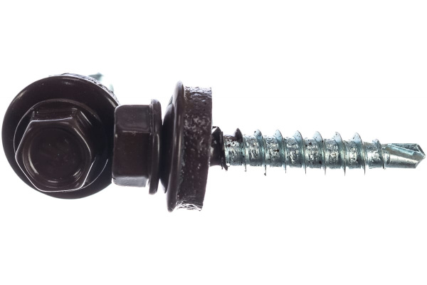 Саморезы для крепления кровельных материалов к деревянной обрешетке Зубр цвет RAL 8017 (шокол.-коричн.), оцинк., 4,8x29 мм, 2500 шт 4-300310-48-029-8017