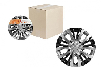 Колесные колпаки Airline 15" Лион Т, серебристо-черные, 2 шт. AWCC-15-05