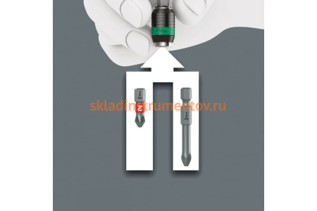 Ручка-держатель WERA 826 T Kraftform Turbo быстрозажимной патрон Rapidaptor, 1/4 x 146 мм WE-057480