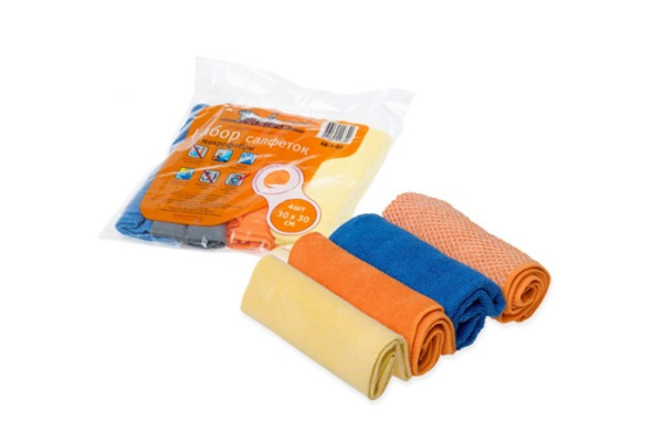 Набор салфеток из микрофибры (рулончики, 4 шт, 30х30 см) Airline AB-V-03