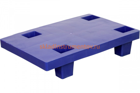 Сплошной паллет на ножках, синий, 600х400х130 мм ТАРА 15753
