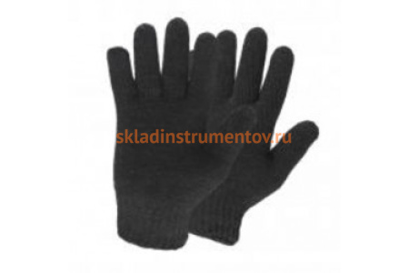 Трикотажные перчатки СИБРТЕХ, акрил, чёрные, оверлок, 68651