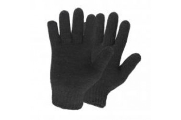 Трикотажные перчатки СИБРТЕХ, акрил, чёрные, оверлок, 68651 Трикотажные перчатки СИБРТЕХ, акрил, чёрные, оверлок, 68651