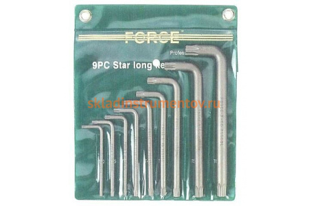 Набор ключей Torx с отверстием удлиненных FORCE 5099LT