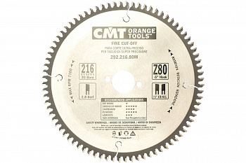 Диск пильный по дереву (216х30х2,8/1,8 мм; Z80) CMT 292.216.80M