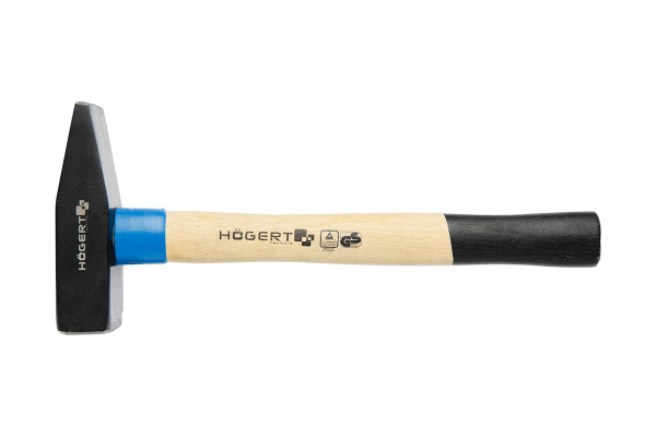 Слесарный молоток HOEGERT TECHNIK кованый, 1500 г, с деревянной рукояткой HT3B015