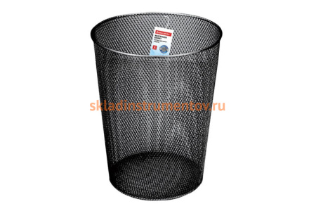 Металлическая корзина для бумаг BRAUBERG Germanium большая, 9 литров, черная 231958 Металлическая корзина для бумаг BRAUBERG Germanium большая, 9 литров, черная 231958