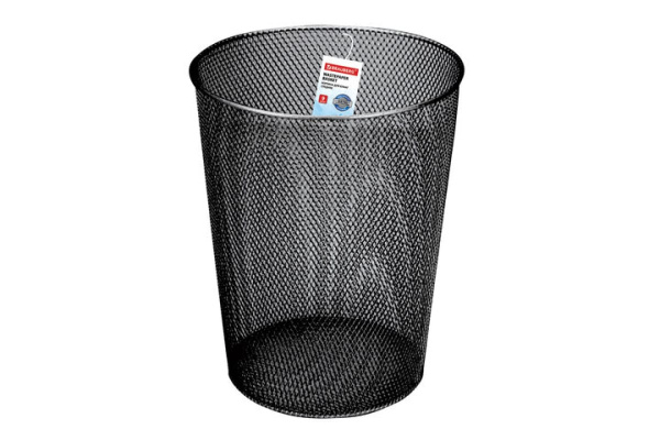 Металлическая корзина для бумаг BRAUBERG Germanium большая, 9 литров, черная 231958 Металлическая корзина для бумаг BRAUBERG Germanium большая, 9 литров, черная 231958
