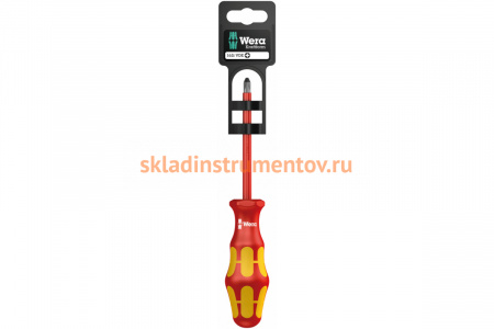 Крестовая отвёртка WERA 165 i PZ VDE SB PZ1x80 мм, на подвесе WE-100015