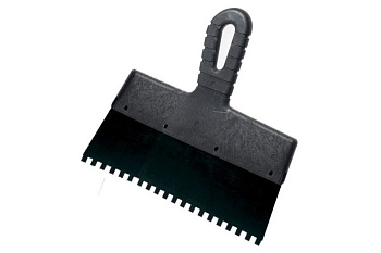 Фасадный шпатель РемоКолор ГОСТ, зубчатый, пружинная сталь 65Г, 350мм, зуб 10х10мм, 12-5-795