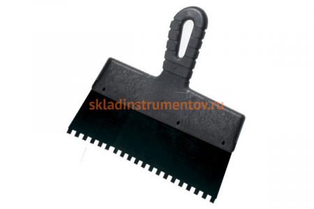 Фасадный шпатель РемоКолор ГОСТ, зубчатый, пружинная сталь 65Г, 250мм, зуб 4х4мм, 12-5-763