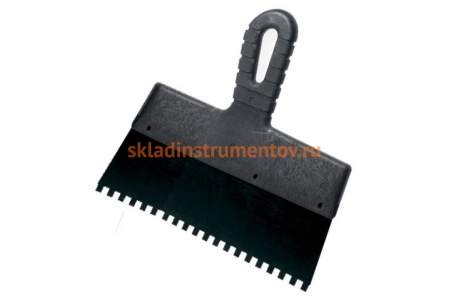 Фасадный шпатель РемоКолор ГОСТ, зубчатый, пружинная сталь 65Г, 350мм, зуб 10х10мм, 12-5-795