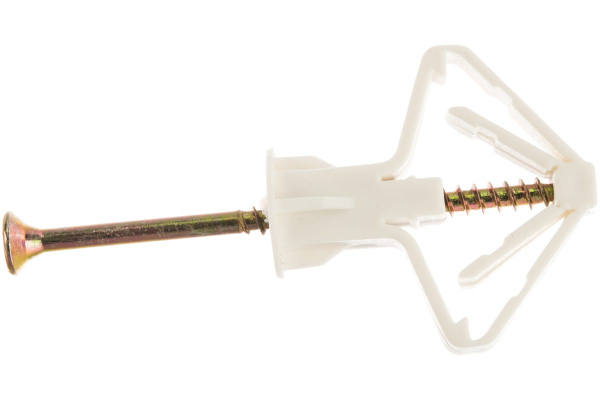 Дюбель "Бабочка" полипропиленовый для пустотелых конструкций с саморезом 4 шт. (10х50 мм; ТФ6) ЗУБР 4-301326