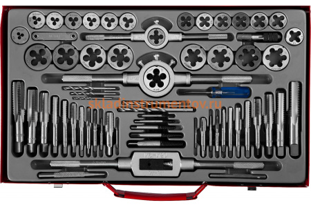 Набор метчиков и плашек Зубр МАСТЕР сталь 9ХС, 65 предметов 28118-H65_z01