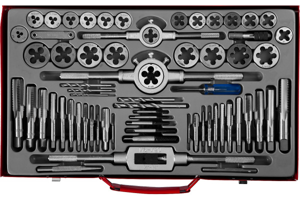 Набор метчиков и плашек Зубр МАСТЕР сталь 9ХС, 65 предметов 28118-H65_z01