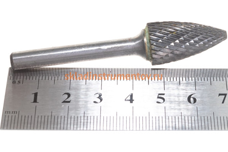 Борфреза твердосплавная гиперболическая с точечным торцом с двойной насечкой (14х25 мм; хвостовик 6 мм) ПНЕВМО-ТРЕЙД G1425-M06