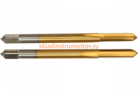 Метчик M5x0,8 HSS M2 TiN прямой компл. ПрофОснастка №142 арт. 50311012