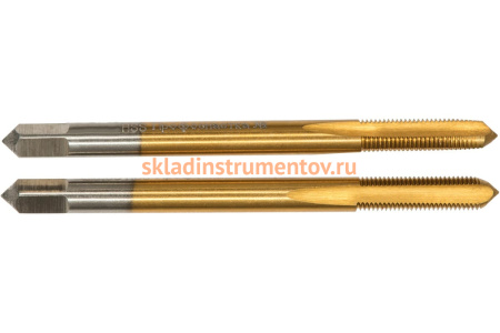 Метчик M5x0,8 HSS M2 TiN прямой компл. ПрофОснастка №142 арт. 50311012