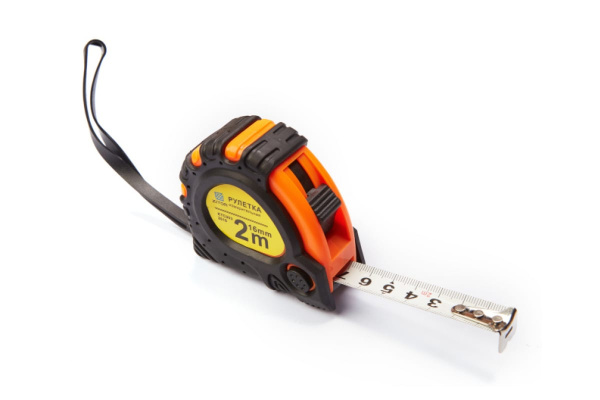 Рулетка ZITOM 2м-16мм, обрезиненный корпус kr00001