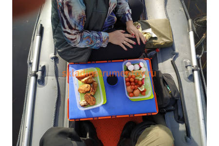 Ящик с крышкой п/э 600х400х400 сплошной, синий с оранжевой крышкой Тара.ру 18657