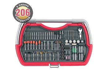 Набор мини-насадок (206 предметов) для гравировальных машин Зубр 35904-H206