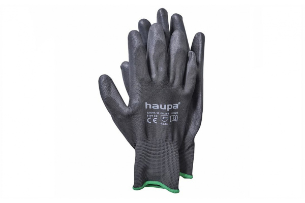 Перчатки с полиуретановым покрытием HAUPA размер 10, черные, 10 пар 120300/10-10