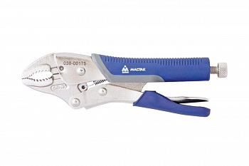 Зажим с фиксатором (175 мм, фигурные губки) МАСТАК 036-00175H