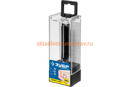 Фреза пазовая прямая для ламината ПРОФЕССИОНАЛ (14х51х86 мм; хвостовик 12 мм) Зубр 28780-14-51-12