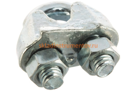 ЗУБР Зажим троса DIN 741, 5мм, 2 шт, оцинкованный, Профессионал 304416-05 ЗУБР Зажим троса DIN 741, 5мм, 2 шт, оцинкованный, Профессионал 304416-05