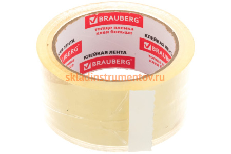 Клейкие ленты BRAUBERG 48 мм х 60 м, упаковочные, комплект 6 шт., прозрачные, 440071
