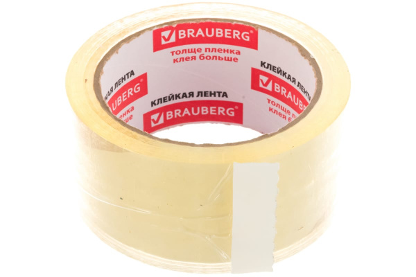 Клейкие ленты BRAUBERG 48 мм х 60 м, упаковочные, комплект 6 шт., прозрачные, 440071