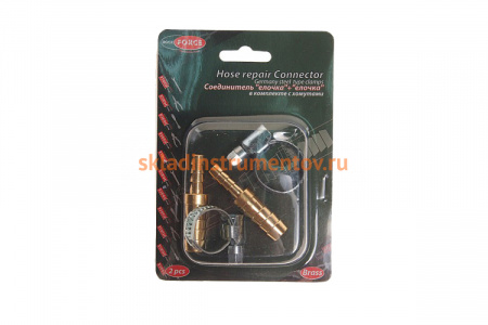 Соединитель елочка+елочка с хомутами (2 шт; 10x6 мм) ROCKFORCE RF-HRC06/04