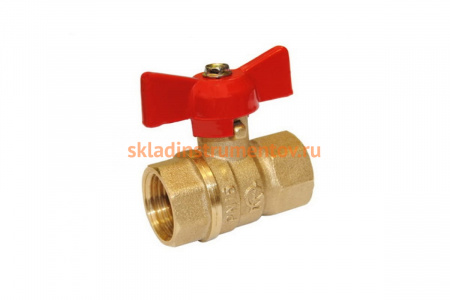 Шаровой кран БАЗ 11Б27п1 Ду15, А30/1, вр/вр, бабочка, латунь БАЗ.А30.1.15