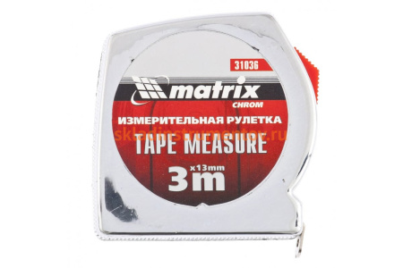 Рулетка 3 м x 13 мм Chrom MATRIX 31036