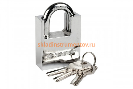 Навесной замок с дополнительной защитой 50 мм ЗУБР ЭКСПЕРТ 37223-50