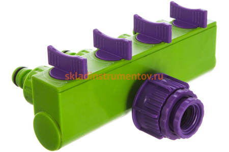 Разветвитель четырёхканальный 1/2"-3/4", регулируемый PALISAD 66425