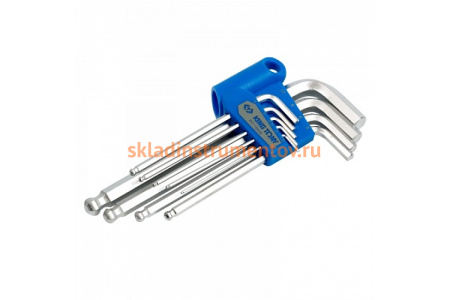 Набор Г-образных шестигранников с шаровым окончанием (1,5-10 мм, 9 предметов) KING TONY 20110MR