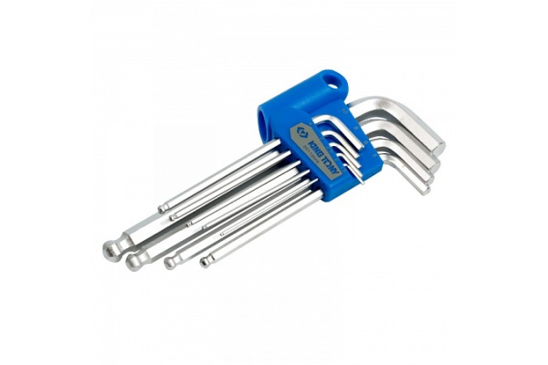 Набор Г-образных шестигранников с шаровым окончанием (1,5-10 мм, 9 предметов) KING TONY 20110MR