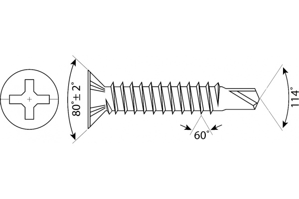Саморезы Зубр со сверлом для оконного профиля желтопассивированные PH2 3.9x35 мм ТФ6 10 шт. 4-300236-39-035
