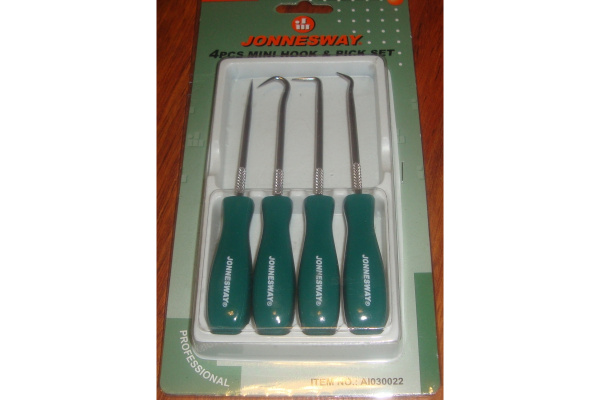 Набор крючков для демонтажа уплотнительных колец (мини), 4 предмета Jonnesway AI030022 48536