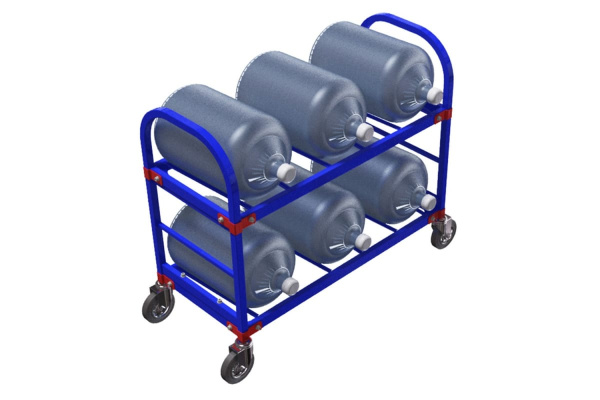 Тележка для перевозки бутылей с водой RUSKLAD ТСВД 6 d160мм болтовые Тележка для перевозки бутылей с водой RUSKLAD ТСВД 6 d160мм болтовые